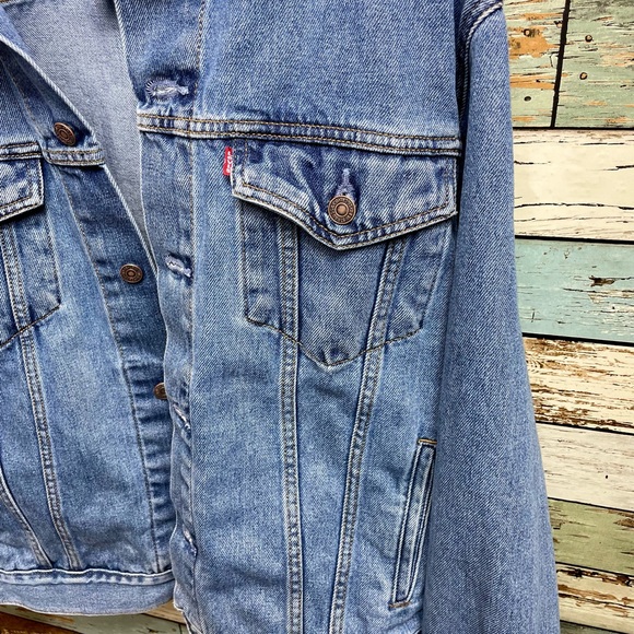 Vintage Men's Levi's Denim Trucker Jacket 70507-0389 Size Large Blue Med Wash - Picture 3 of 7